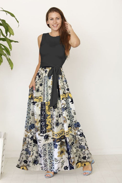 Sleeveless Handkerchief Woven Skirt Maxi Dress