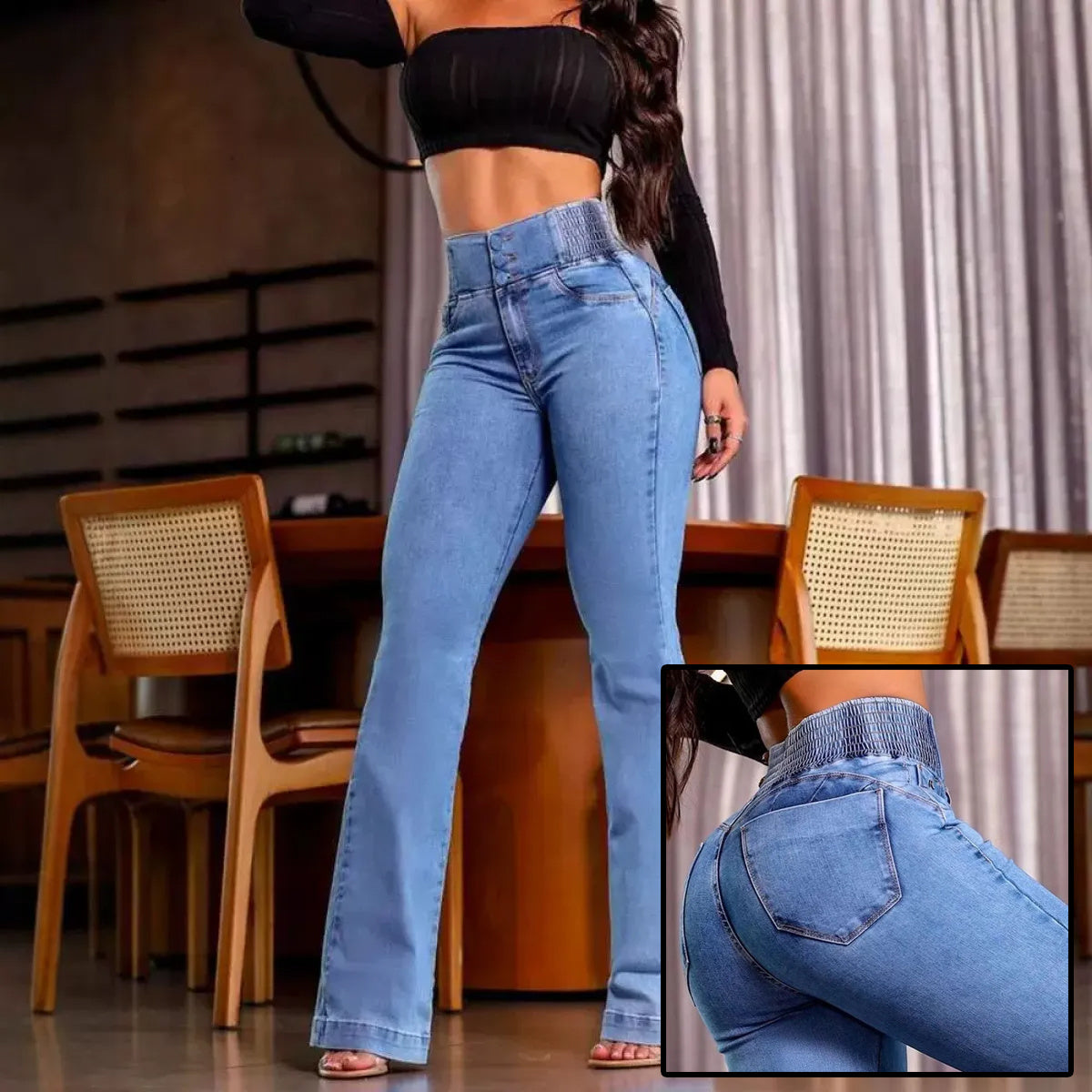 Wide Leg Denim Jeans Pants for Women