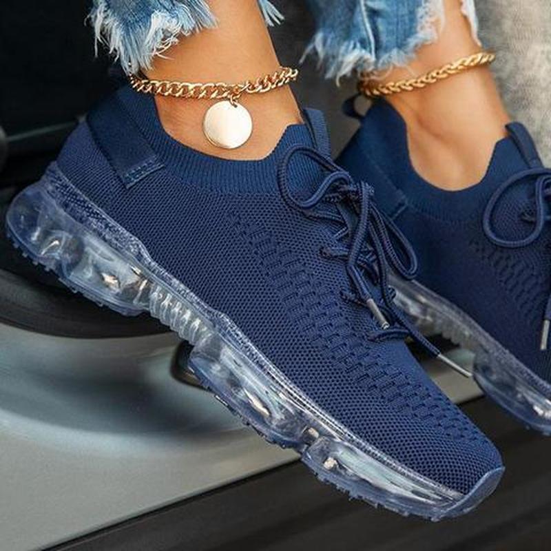Women Casual Shoes Mesh Air-Cushion Flat Sneakers
