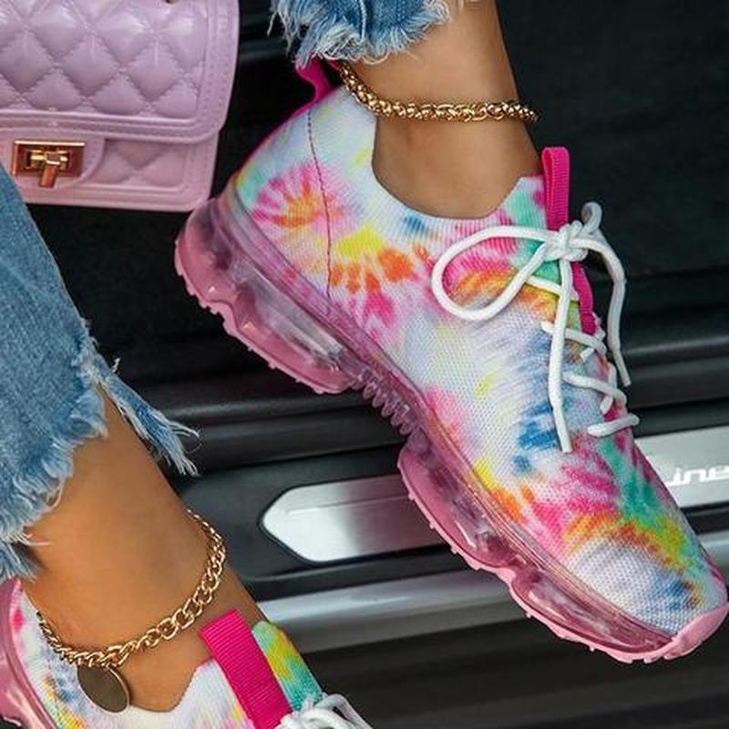 Women Casual Shoes Mesh Air-Cushion Flat Sneakers