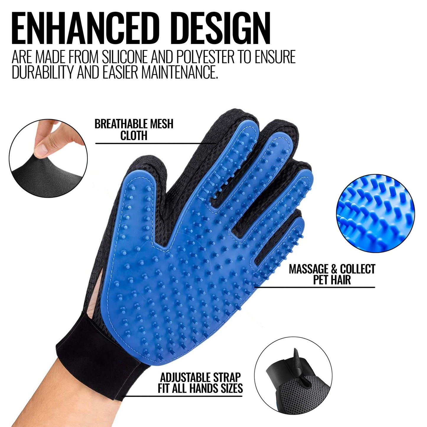 Pet Hair Removal Massage Gloves