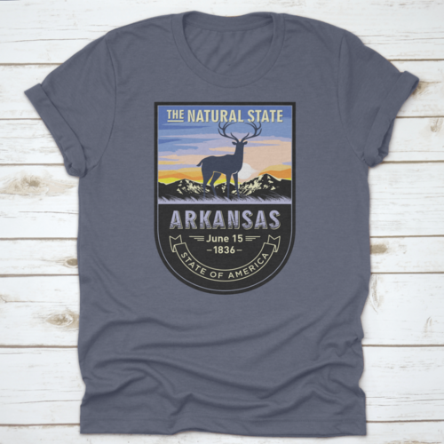 Arkansas, Emblem Of The U.S. State, Deer At Dawn On A Mountain, Dark