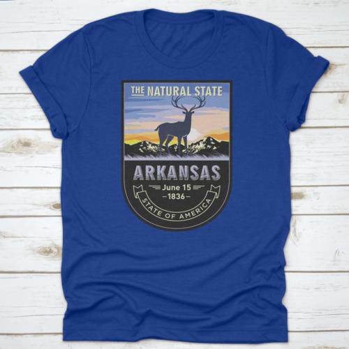 Arkansas, Emblem Of The U.S. State, Deer At Dawn On A Mountain, Dark