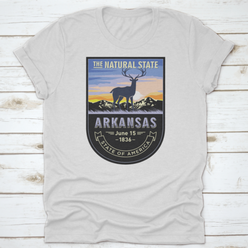 Arkansas, Emblem Of The U.S. State, Deer At Dawn On A Mountain, Dark
