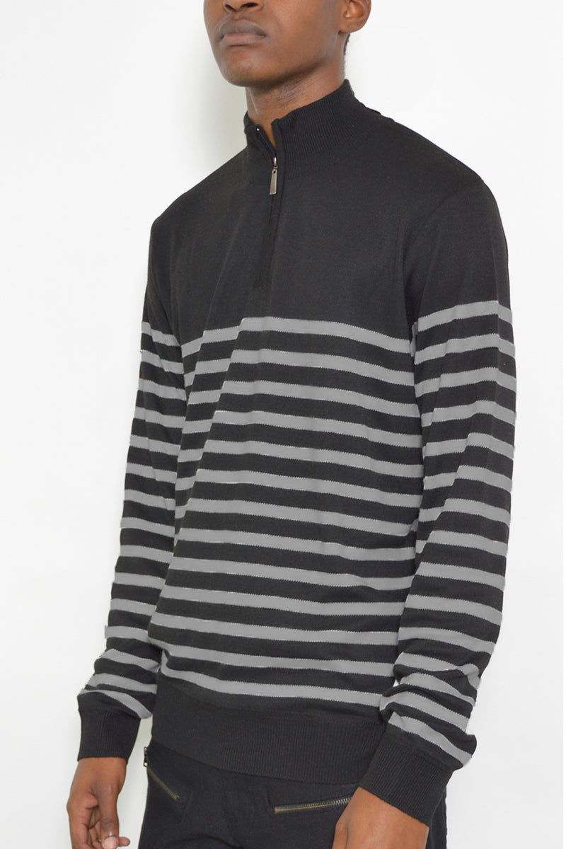Men's Striped Turtleneck Sweater