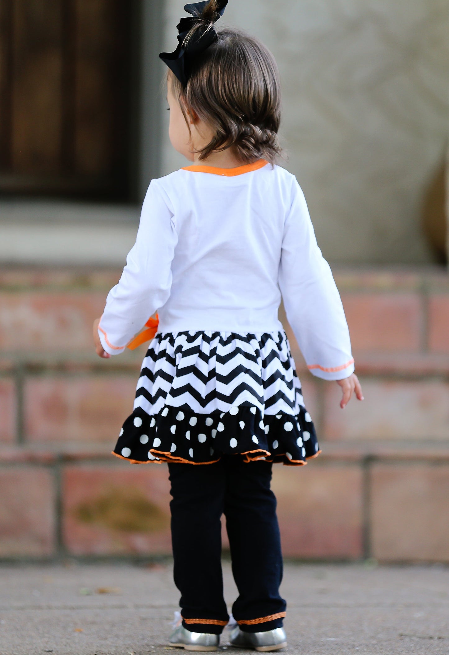 Halloween Orange Pumpkin & Black Cat Dress
