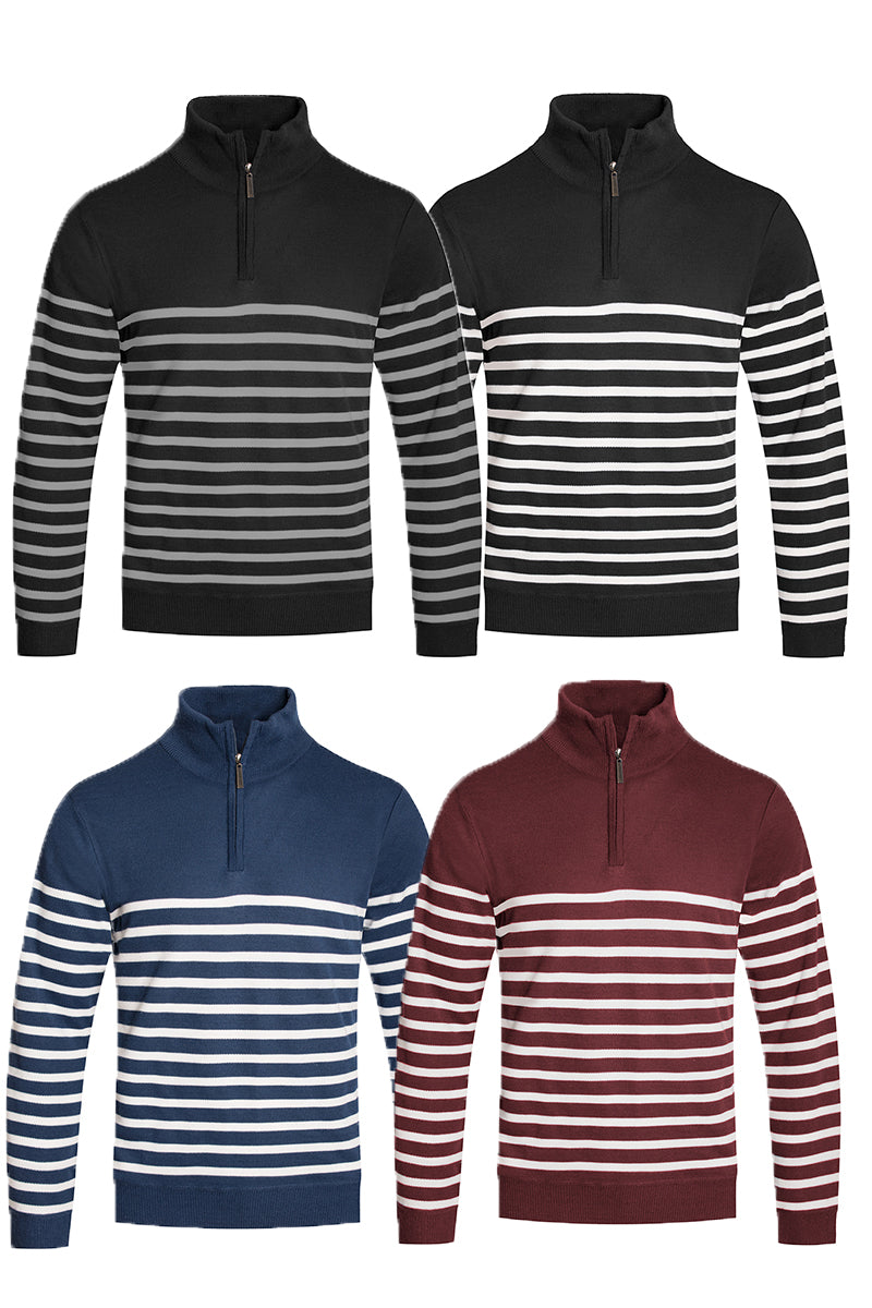 Men's Striped Turtleneck Sweater