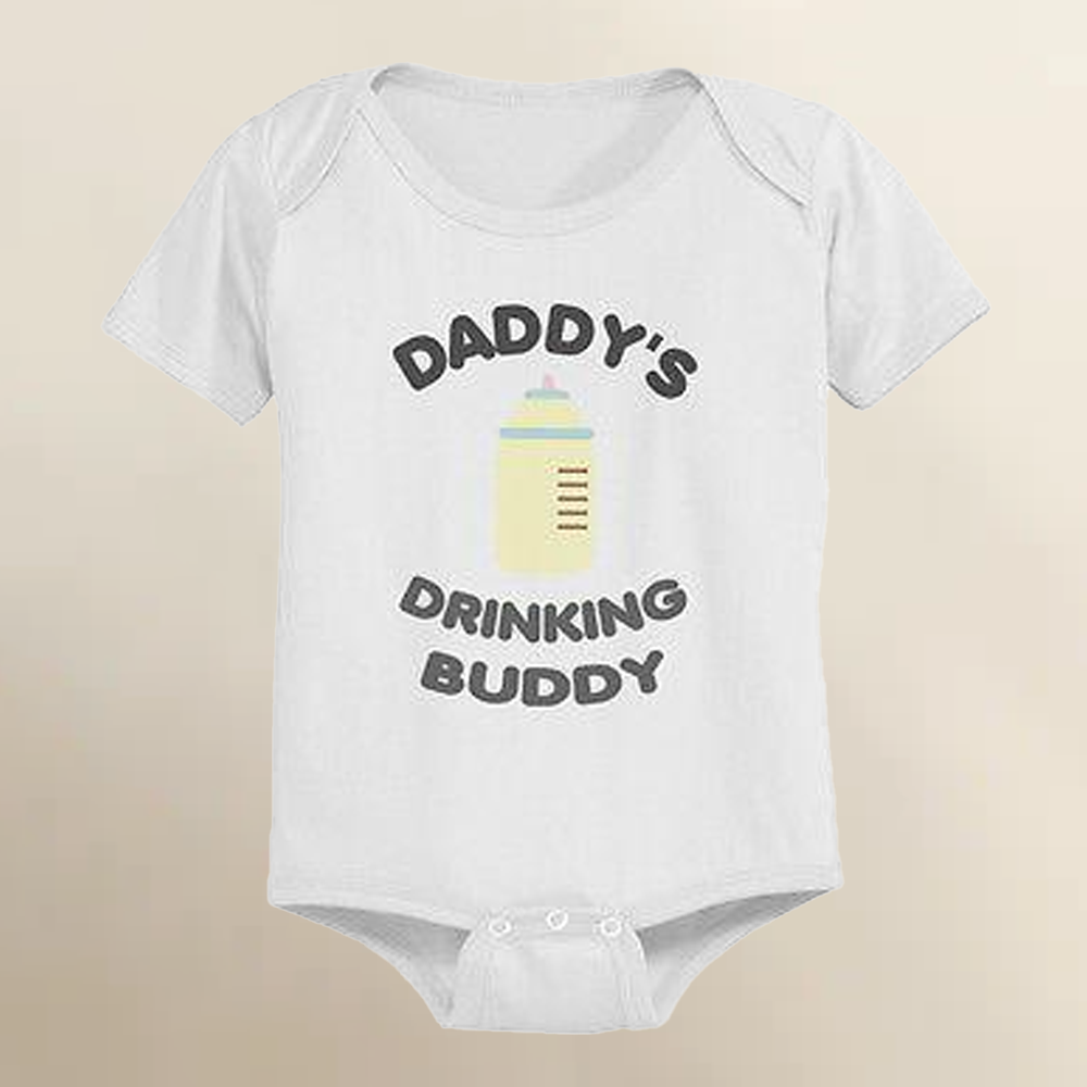 Daddy's Drinking Buddy Cute Baby Bodysuit