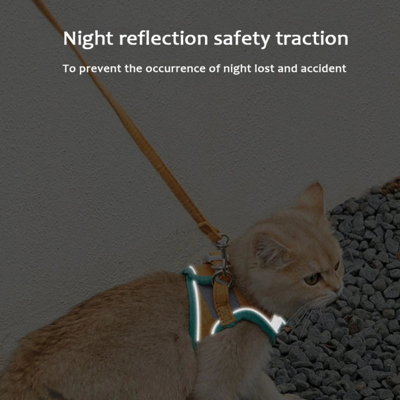 Reflective Vest Pet Harnesses With Leash Set