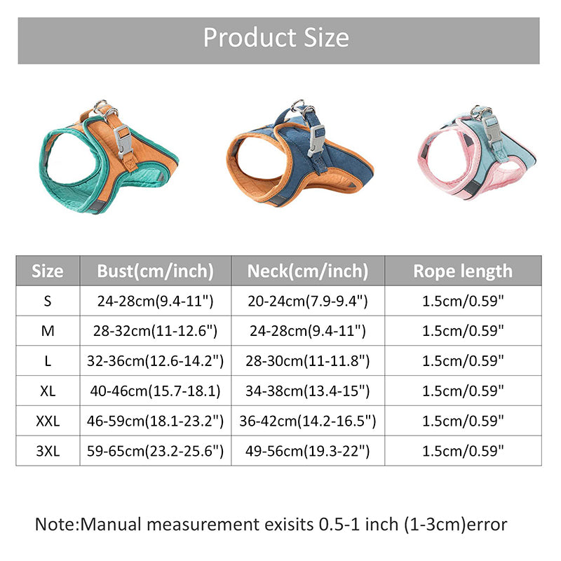 Reflective Vest Pet Harnesses With Leash Set