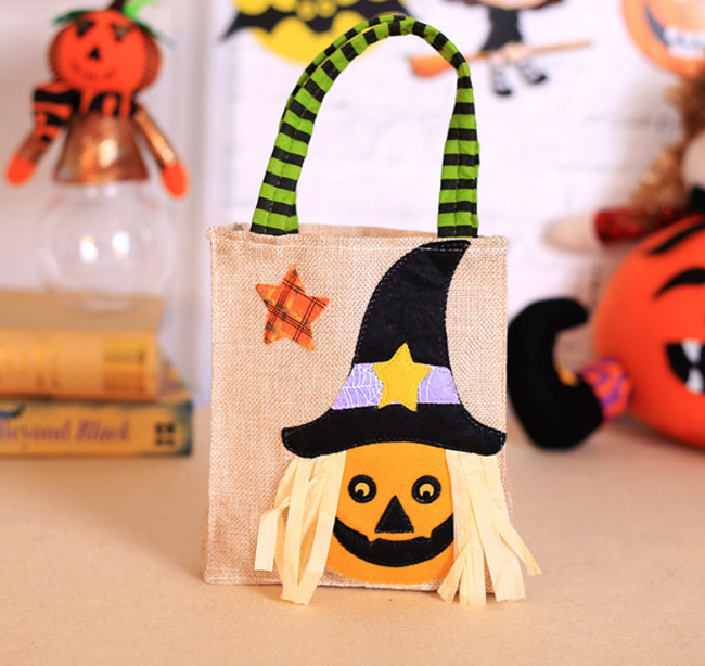 Halloween Decoration Trick or Treat Tote Candy Sacks Bags for Kids