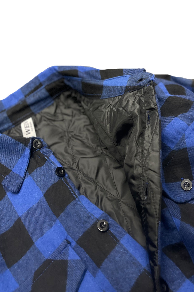 Quilted Flannel Shirt Shacket Padded Lined Jacket FL301