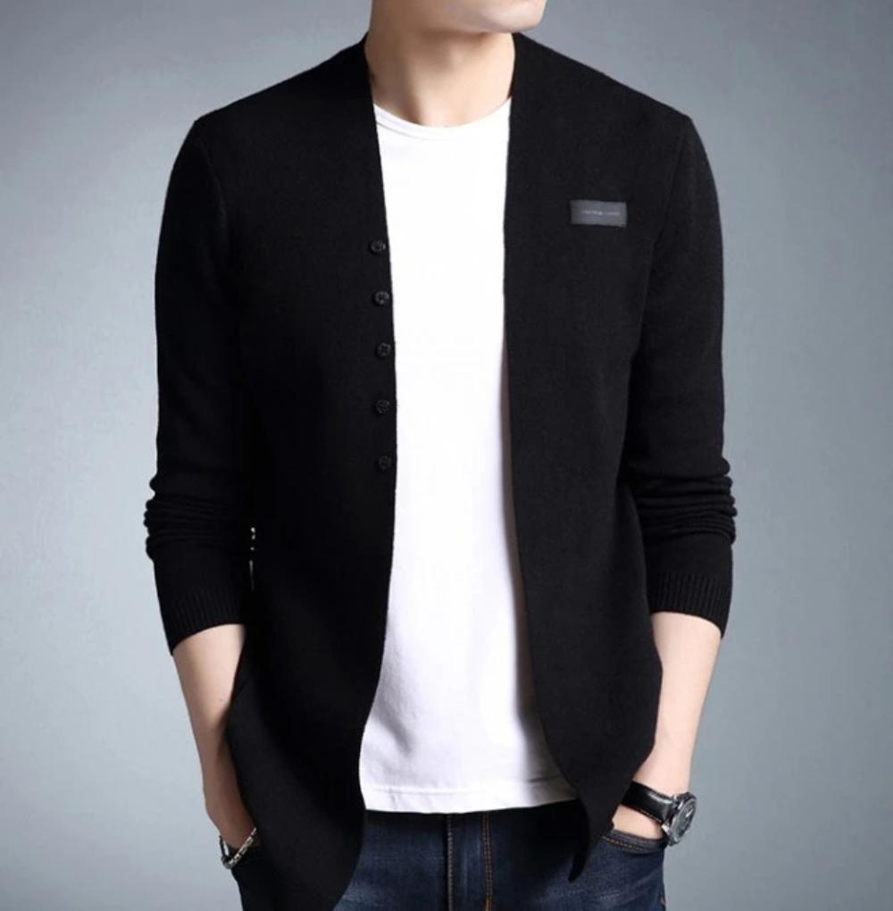 Men's Slim Fit Long Sleeve Cardigan