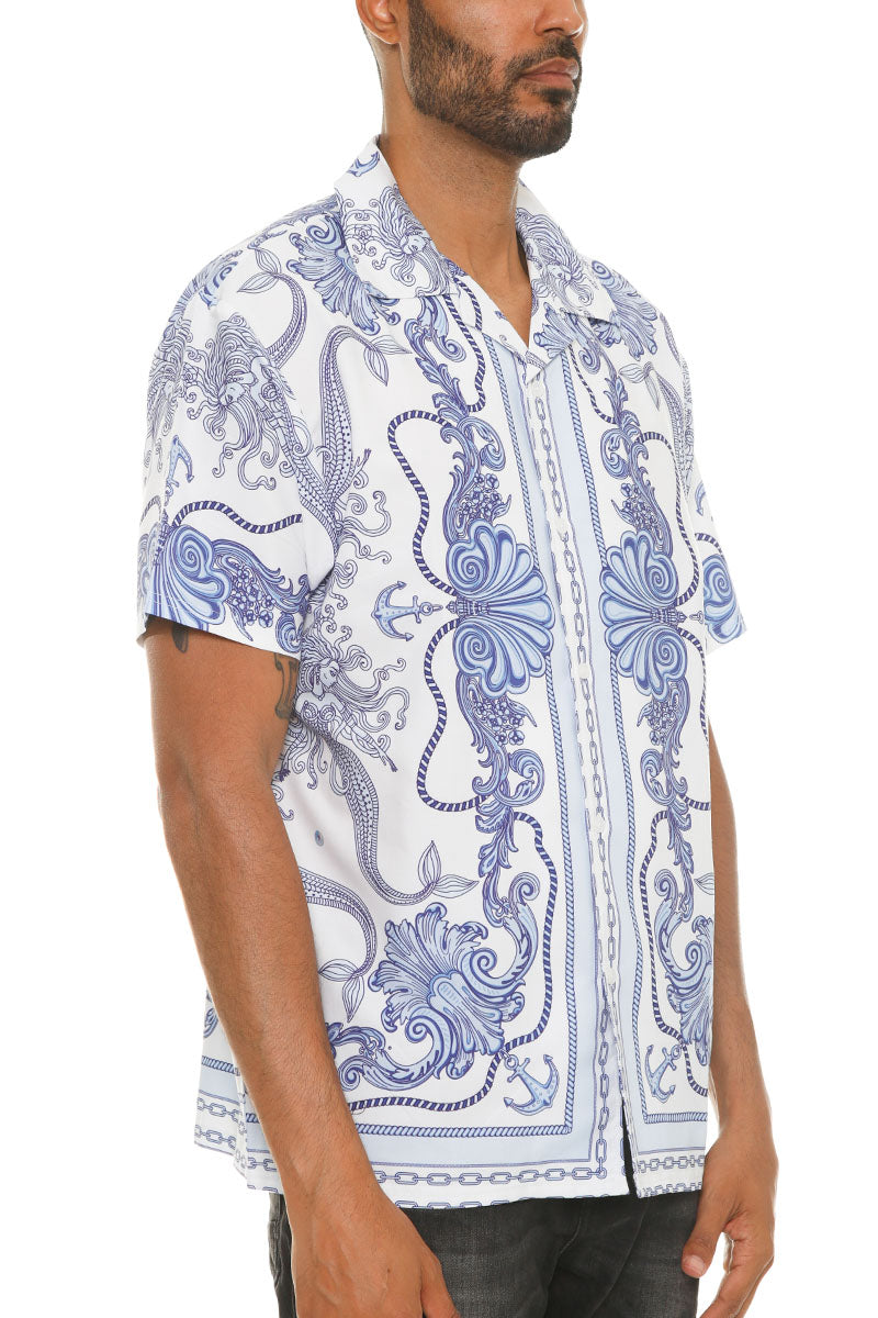Paisley Print Button Down Shirt