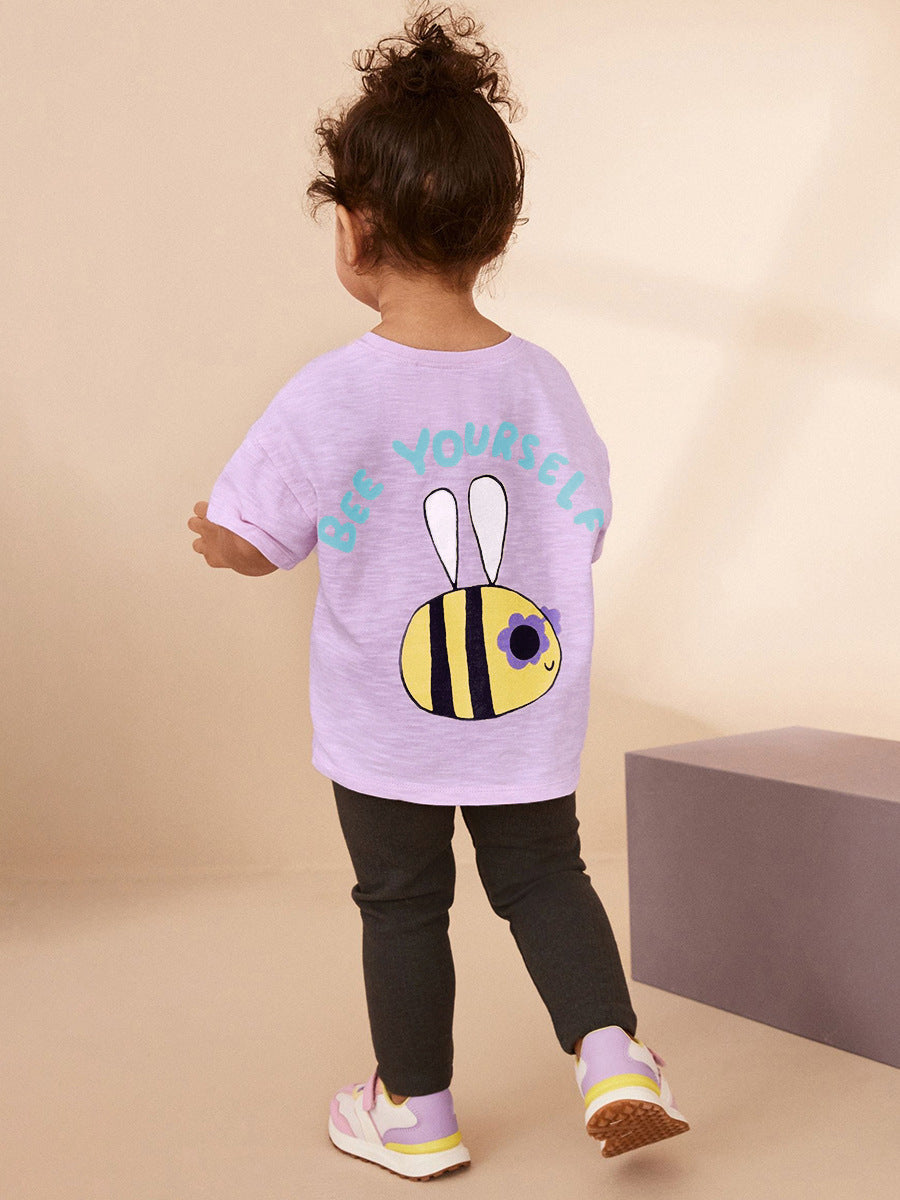 Baby Kids Bees Cartoon Pattern T-shirt and Shorts Clothing Set
