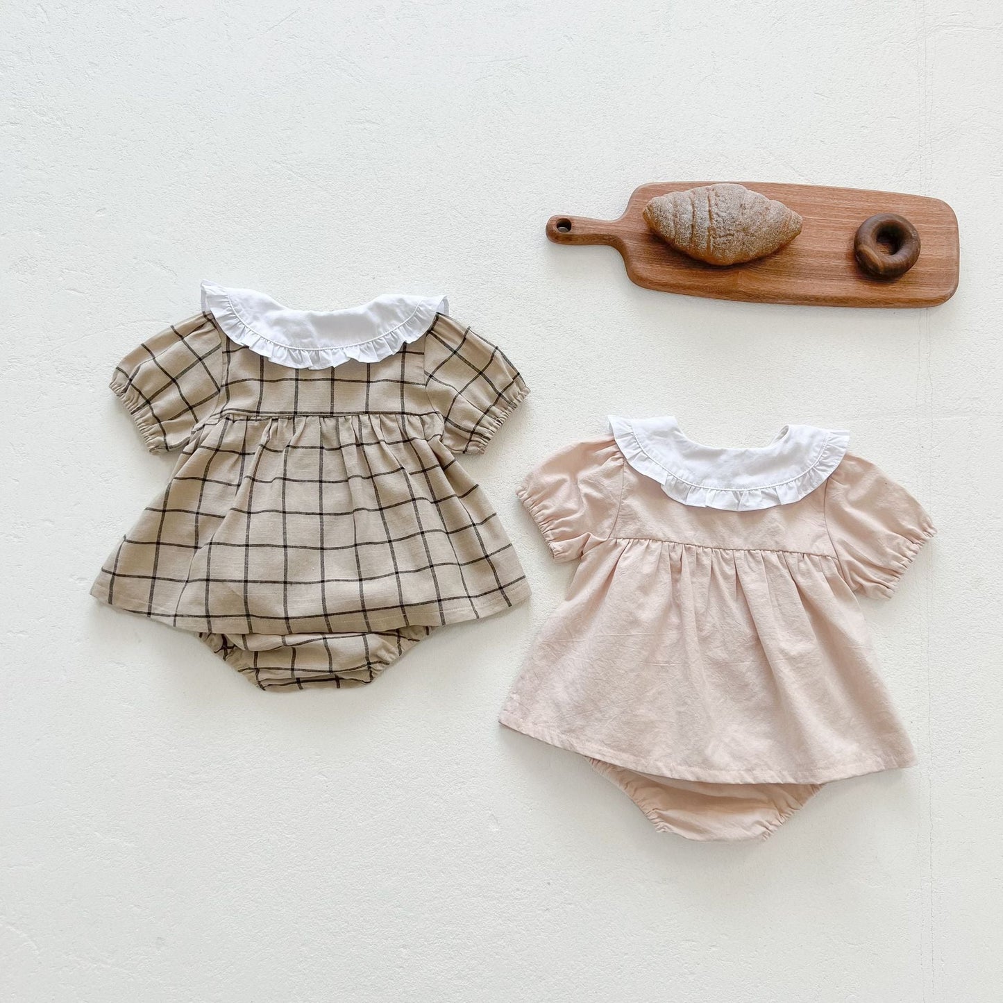 Baby Girls Lapel Collar Short Sleeve Top Combo Short Pants In Sets