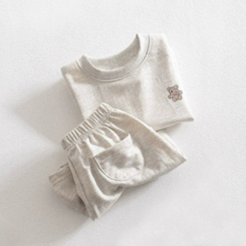 Hot Selling Baby Kids Unisex Short Sleeves Teddy Logo Pattern