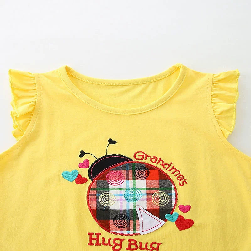 Baby Kids Cute Plaid and Letters Pattern Vest and Shorts