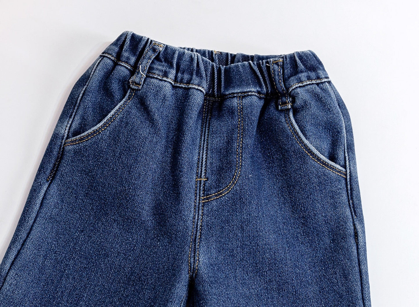 Baby Girl Thickened Fleece Denim Pants