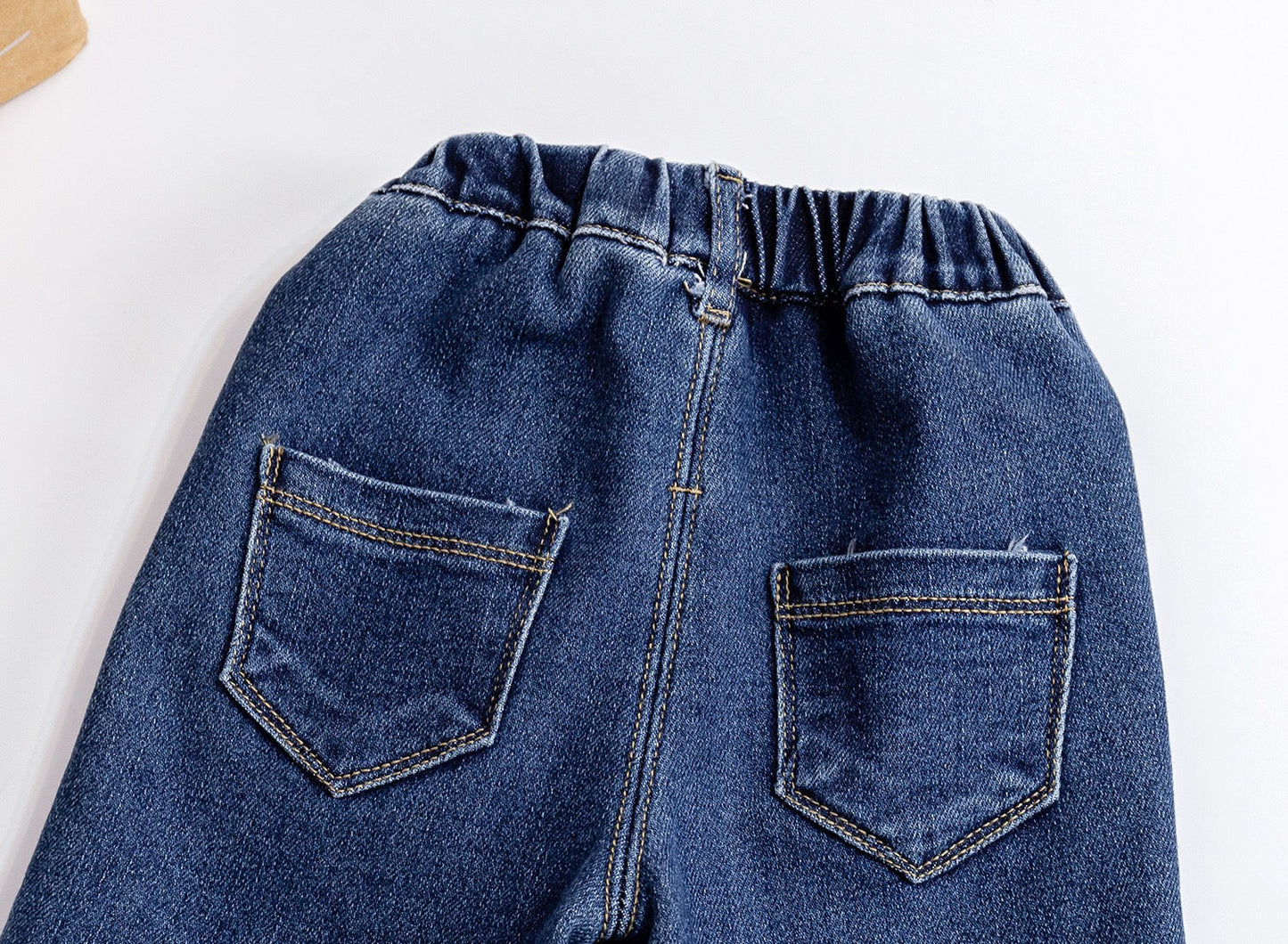 Baby Girl Thickened Fleece Denim Pants