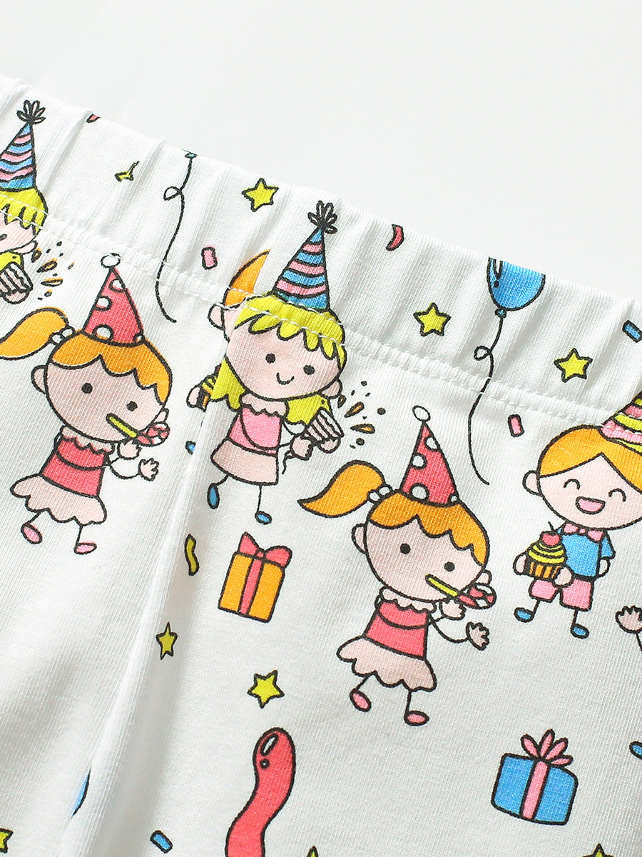 Baby Kids Cartoon Pattern T-shirt and Pants 2-Piece Clothing