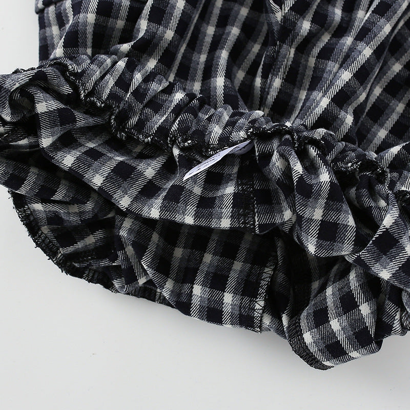 Baby Fashion Plaid Pattern Elastic Waist Design Casual Pants