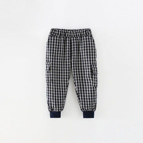 Baby Fashion Plaid Pattern Elastic Waist Design Casual Pants