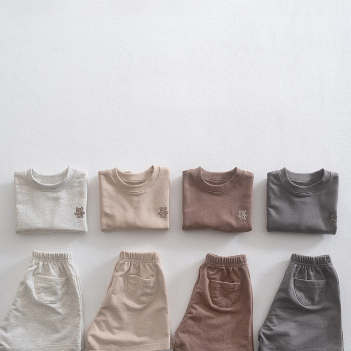 Hot Selling Baby Kids Unisex Short Sleeves Teddy Logo Pattern