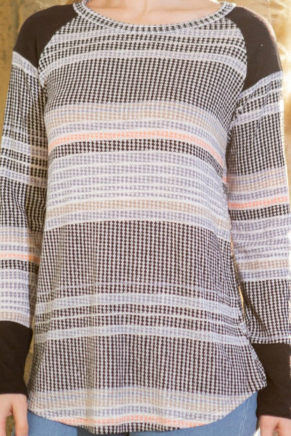 Textured Stripe Knit Top