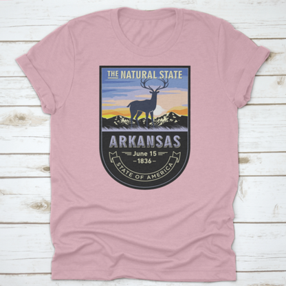 Arkansas, Emblem Of The U.S. State, Deer At Dawn On A Mountain, Dark