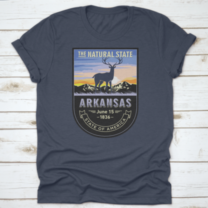 Arkansas, Emblem Of The U.S. State, Deer At Dawn On A Mountain, Dark