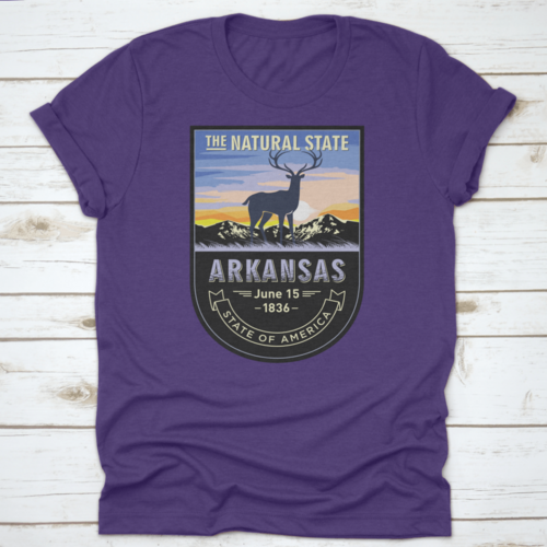 Arkansas, Emblem Of The U.S. State, Deer At Dawn On A Mountain, Dark