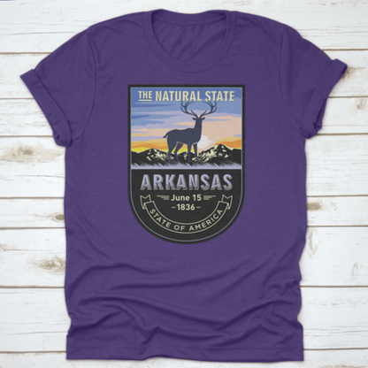 Arkansas, Emblem Of The U.S. State, Deer At Dawn On A Mountain, Dark