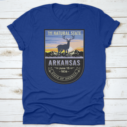 Arkansas, Emblem Of The U.S. State, Deer At Dawn On A Mountain, Dark