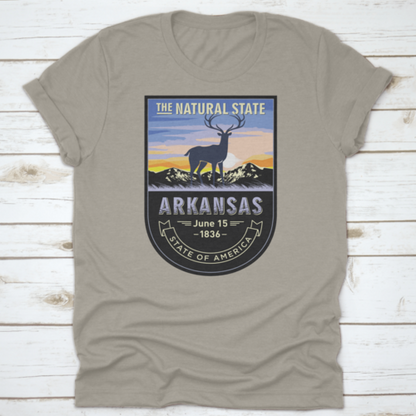 Arkansas, Emblem Of The U.S. State, Deer At Dawn On A Mountain, Dark