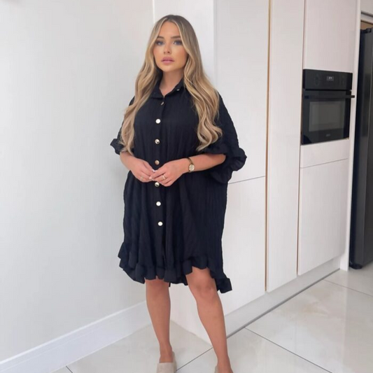 Ladies Ruffle Pleated Dress