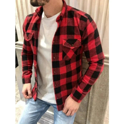 Dual Pocket Long Sleeve Checkered Shirt