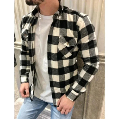 Dual Pocket Long Sleeve Checkered Shirt