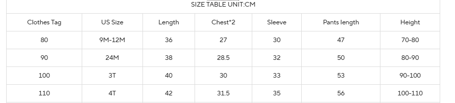 Unisex Children Outfits Clothes Set