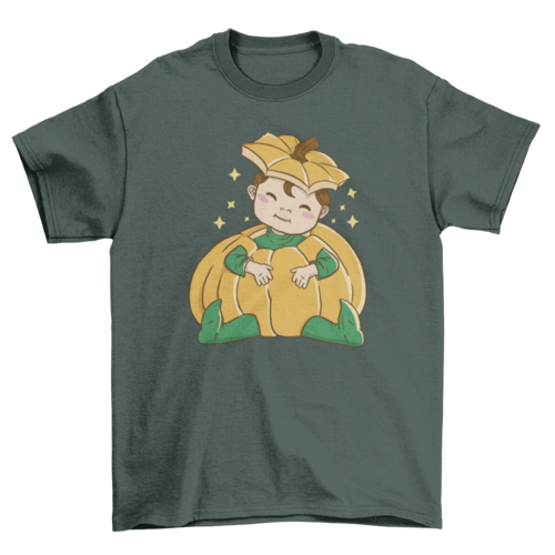 Halloween baby pumpkin costume t-shirt design