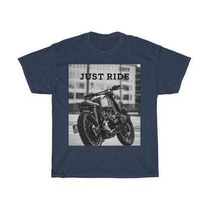 Motorcycle Just Ride Heavy Printed Cotton T-Shirt