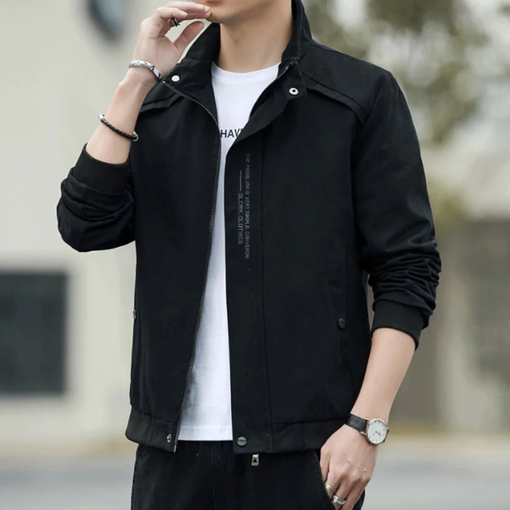 Men's Collar Zipped Up Jacket