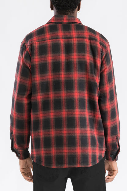 Quilted Flannel Shirt Shacket Padded Lined Jacket FL302