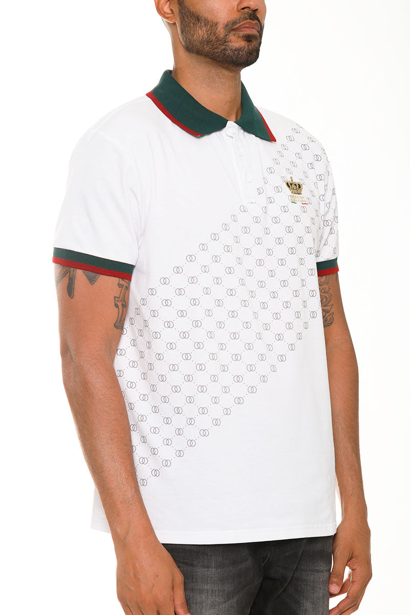 Spots Pattern Polo Shirt For Men