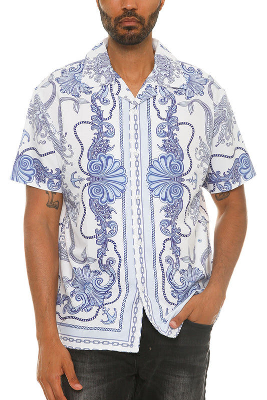 Paisley Print Button Down Shirt