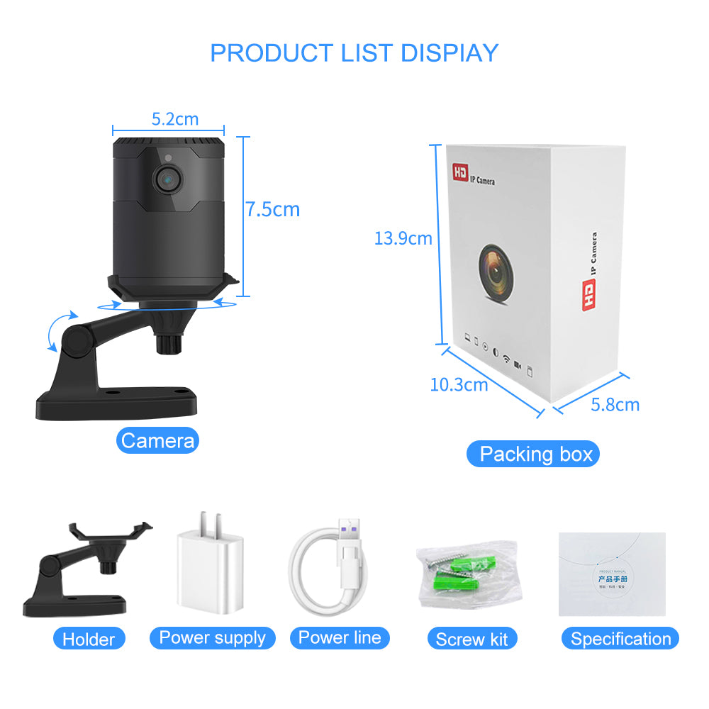 HD 2MP 1080P Wireless Mini Camera