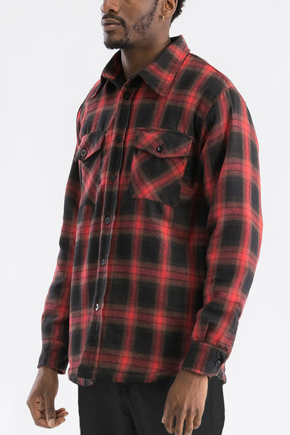 Quilted Flannel Shirt Shacket Padded Lined Jacket FL302