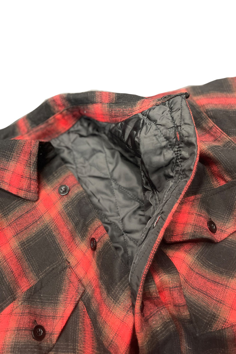 Quilted Flannel Shirt Shacket Padded Lined Jacket FL302