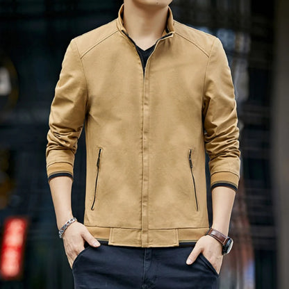Men's Collar Zipped Up Jacket