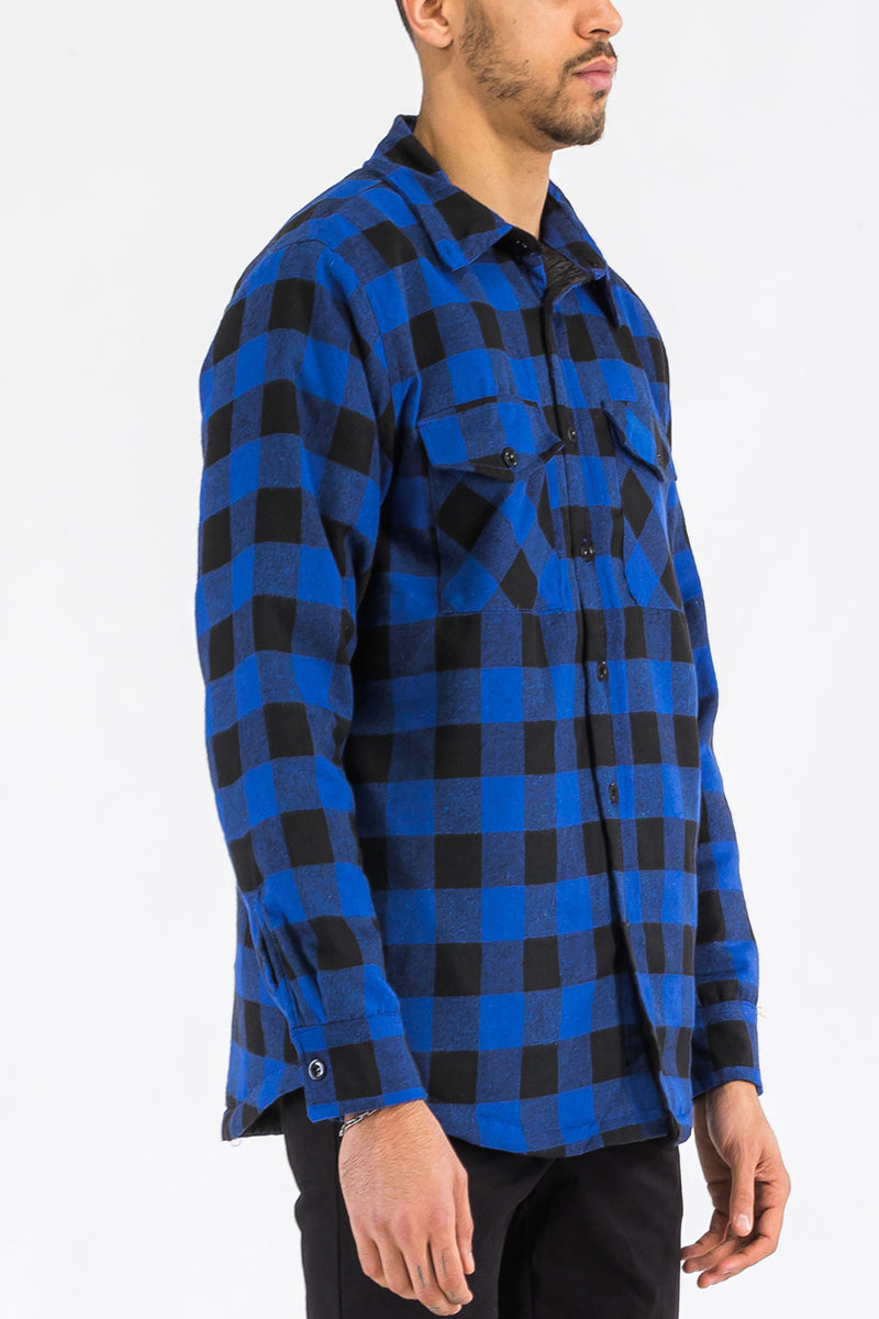 Quilted Flannel Shirt Shacket Padded Lined Jacket FL301